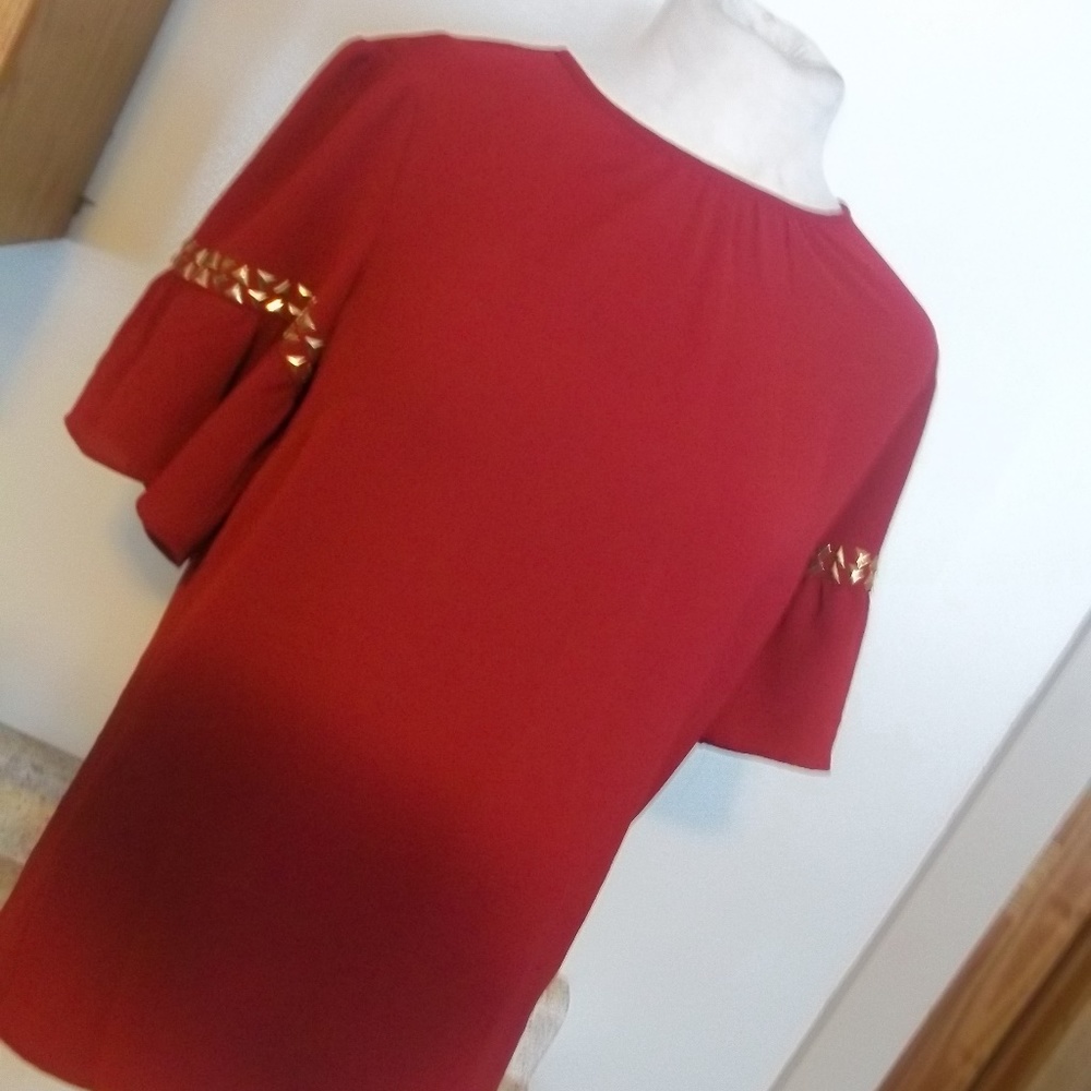 NWT MICHAEL KORS MAROON BLOUSE SZ S